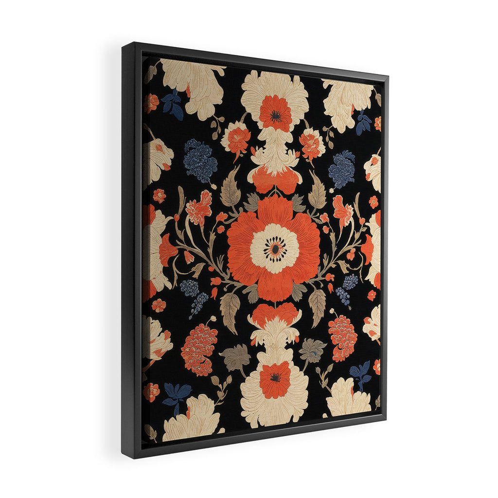 Floral Symphony of Elegance Stitch Pattern Framed Canvas Print Gallery Image 2