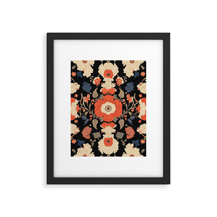 Floral Symphony of Elegance Stitch Pattern Framed Art Print Gallery Image 1