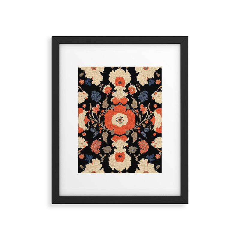 Floral Symphony of Elegance Stitch Pattern Framed Art Print Gallery Image 5