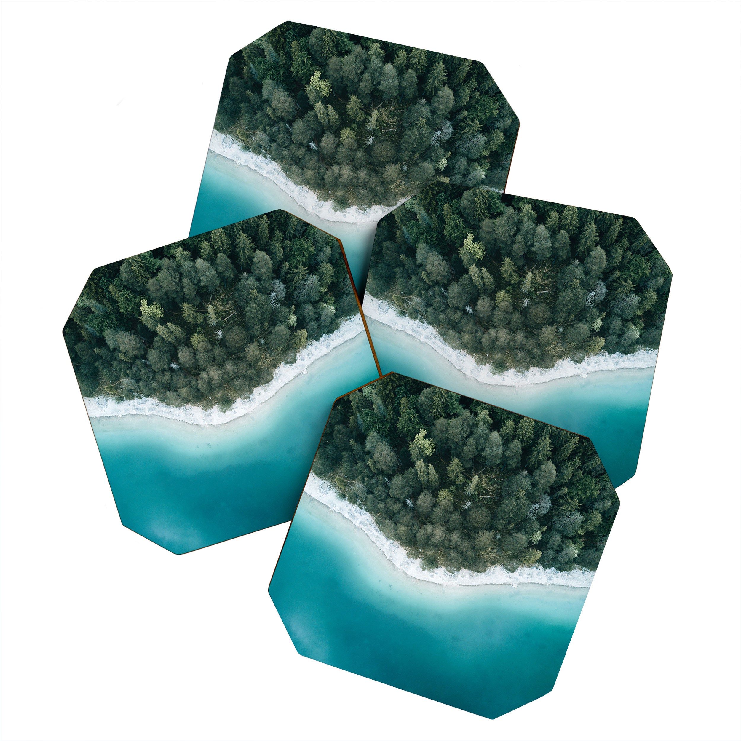 Green and Blue Symmetry - Landscape Photography Coaster Gallery Image 1