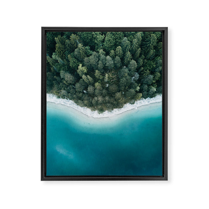 Green and Blue Symmetry - Landscape Photography Framed Canvas Print Gallery Image 1