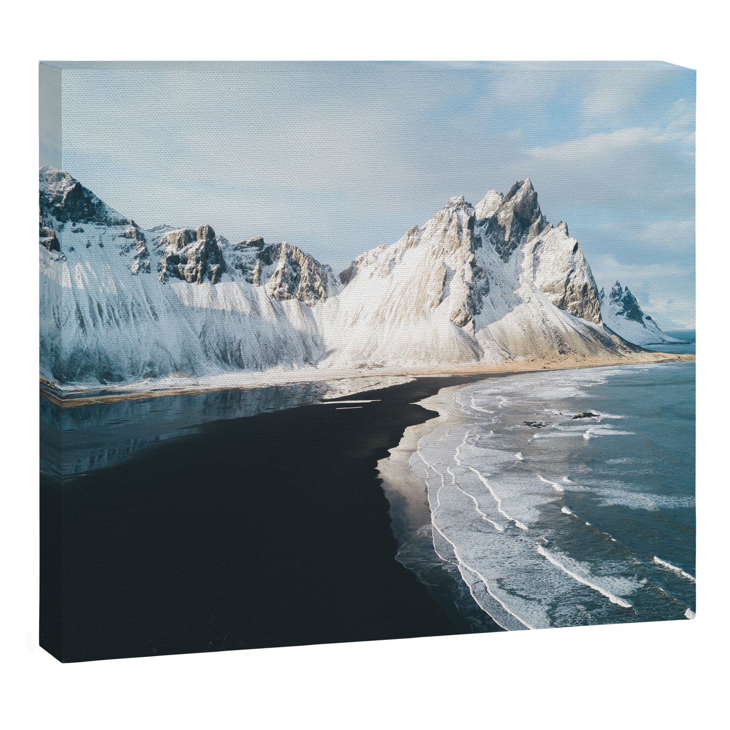 Iceland Mountain Beach - Landscape Photography Canvas Print Gallery Image 3