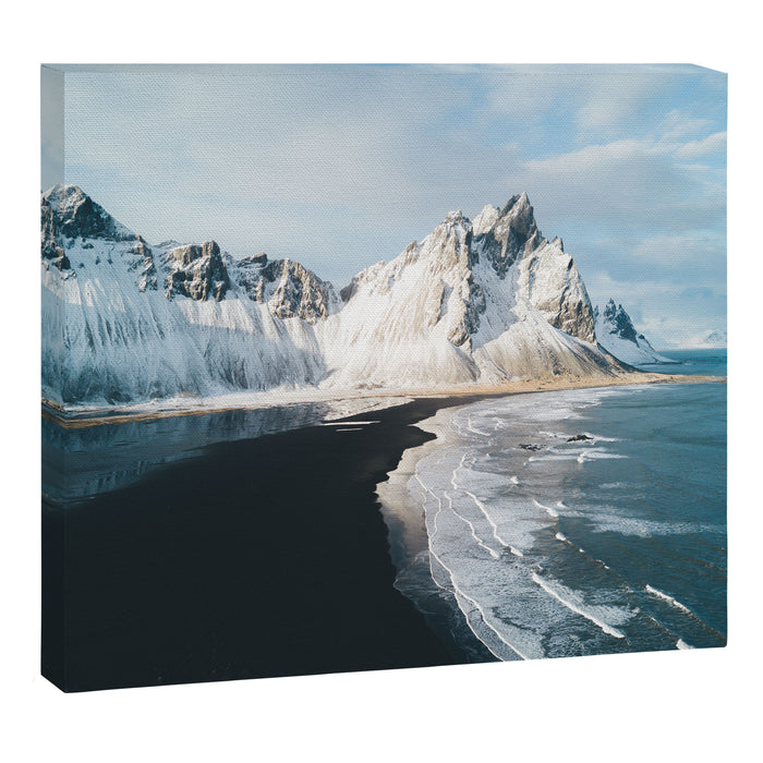 Iceland Mountain Beach - Landscape Photography Canvas Print Gallery Image 1