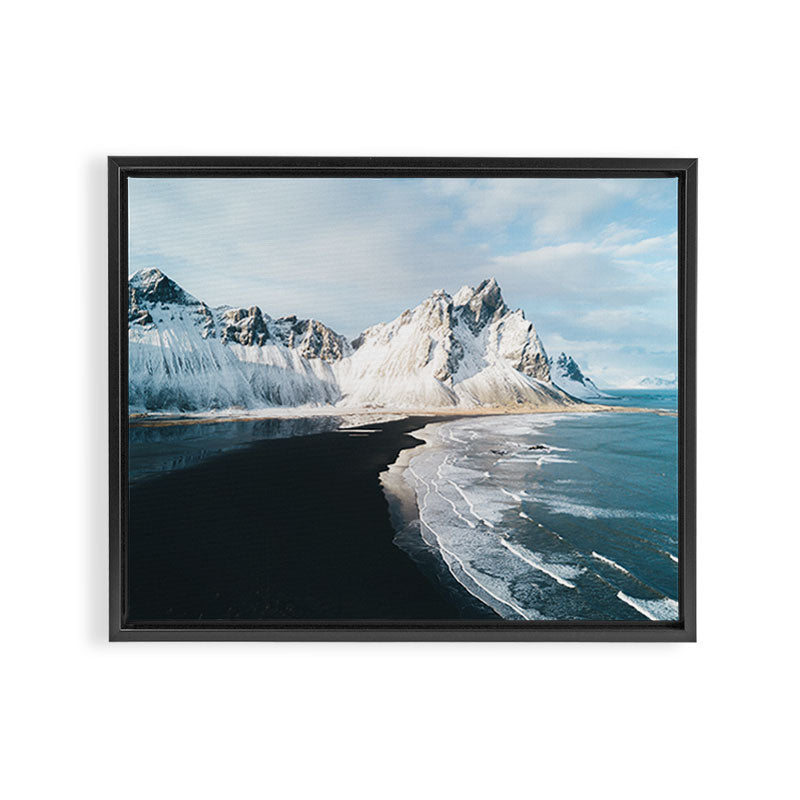 Iceland Mountain Beach - Landscape Photography Framed Canvas Print Gallery Image 6