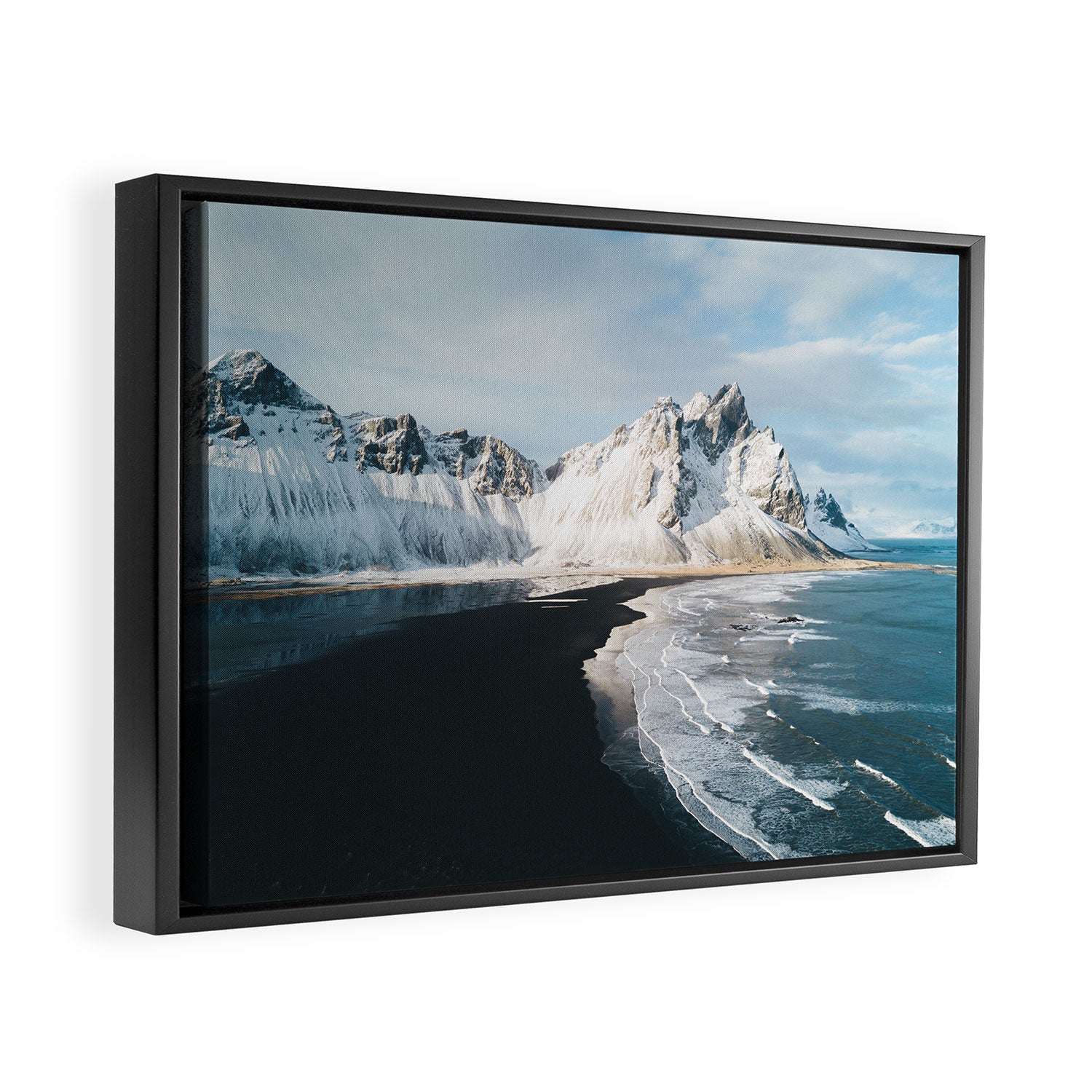 Iceland Mountain Beach - Landscape Photography Framed Canvas Print Gallery Image 2