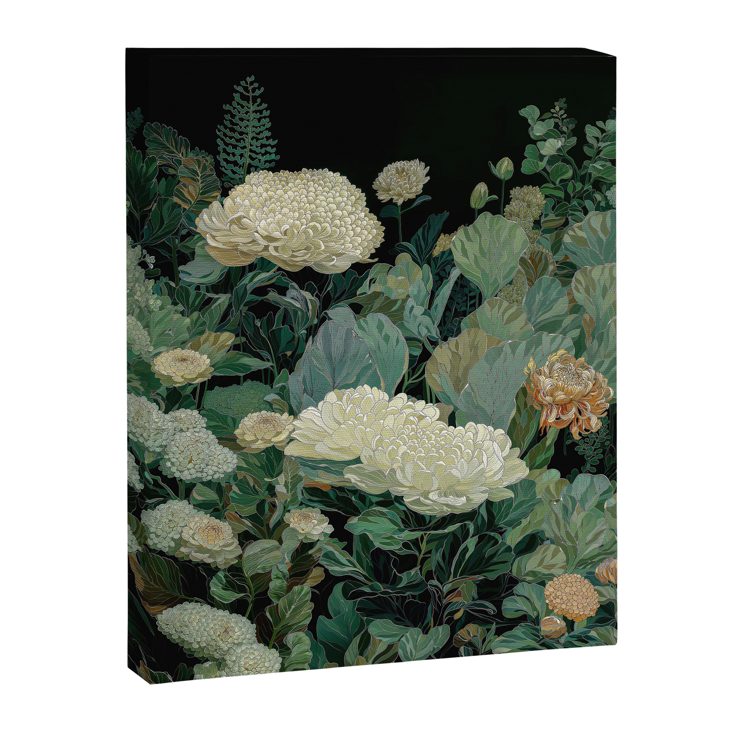 Japandi Wall Art Floral Print Maximalist Botanical Sage Green Flower Painting Japanese Forest poster Canvas Print Gallery Image 6