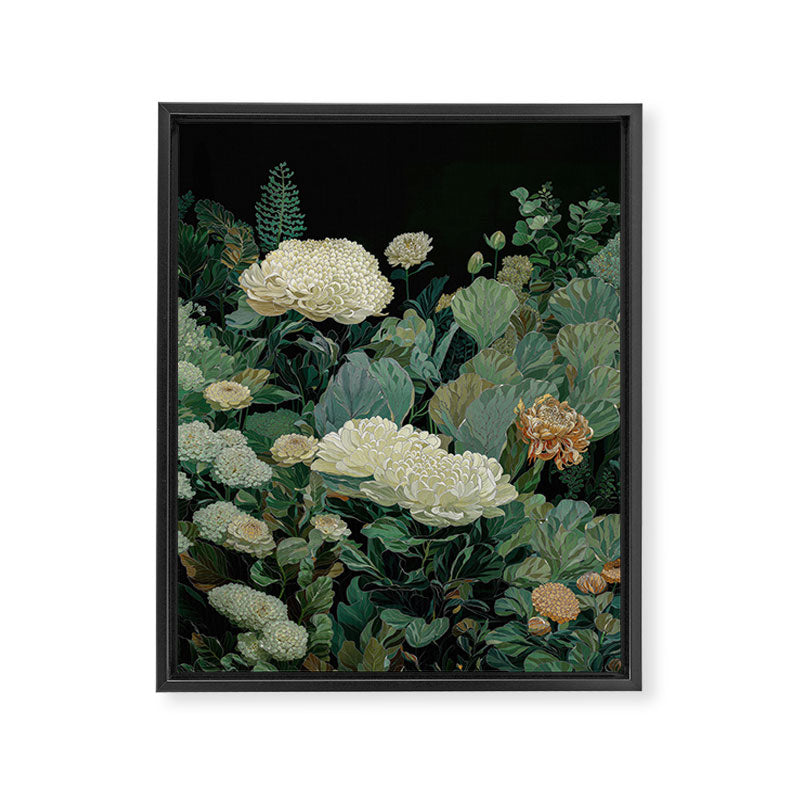 Japandi Wall Art Floral Print Maximalist Botanical Sage Green Flower Painting Japanese Forest poster Framed Canvas Print Gallery Image 6