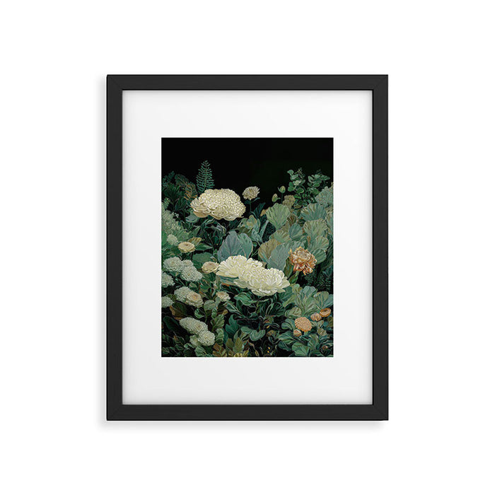 Japandi Wall Art Floral Print Maximalist Botanical Sage Green Flower Painting Japanese Forest poster Framed Art Print Gallery Image 1