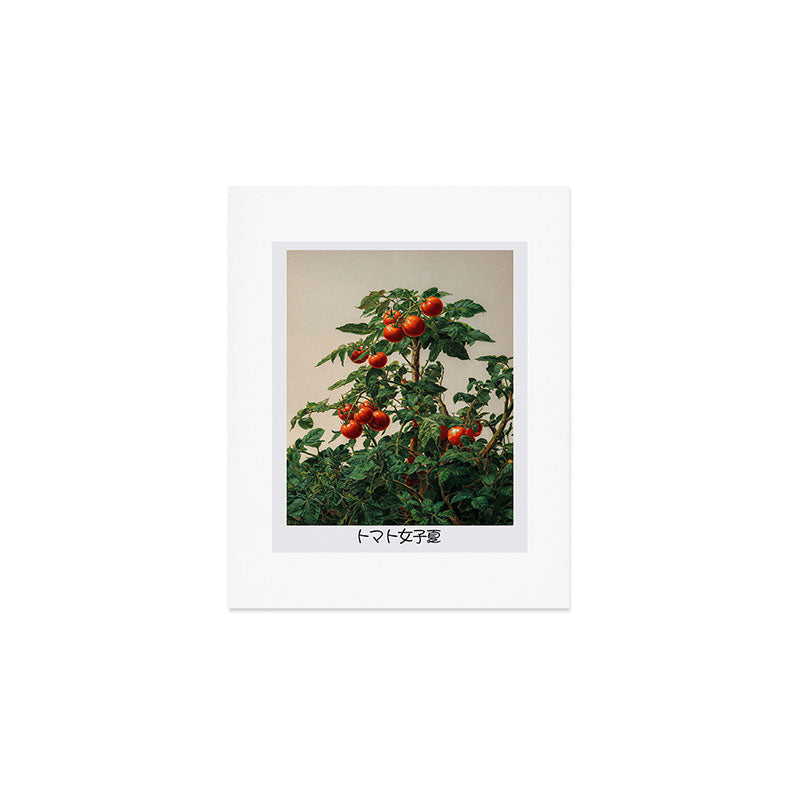 Japandi Wall Art Tomato Girl Summer Japanese Art Botanical Wall Art Sage Green Poster Maximalist Art Art Print Gallery Image 1