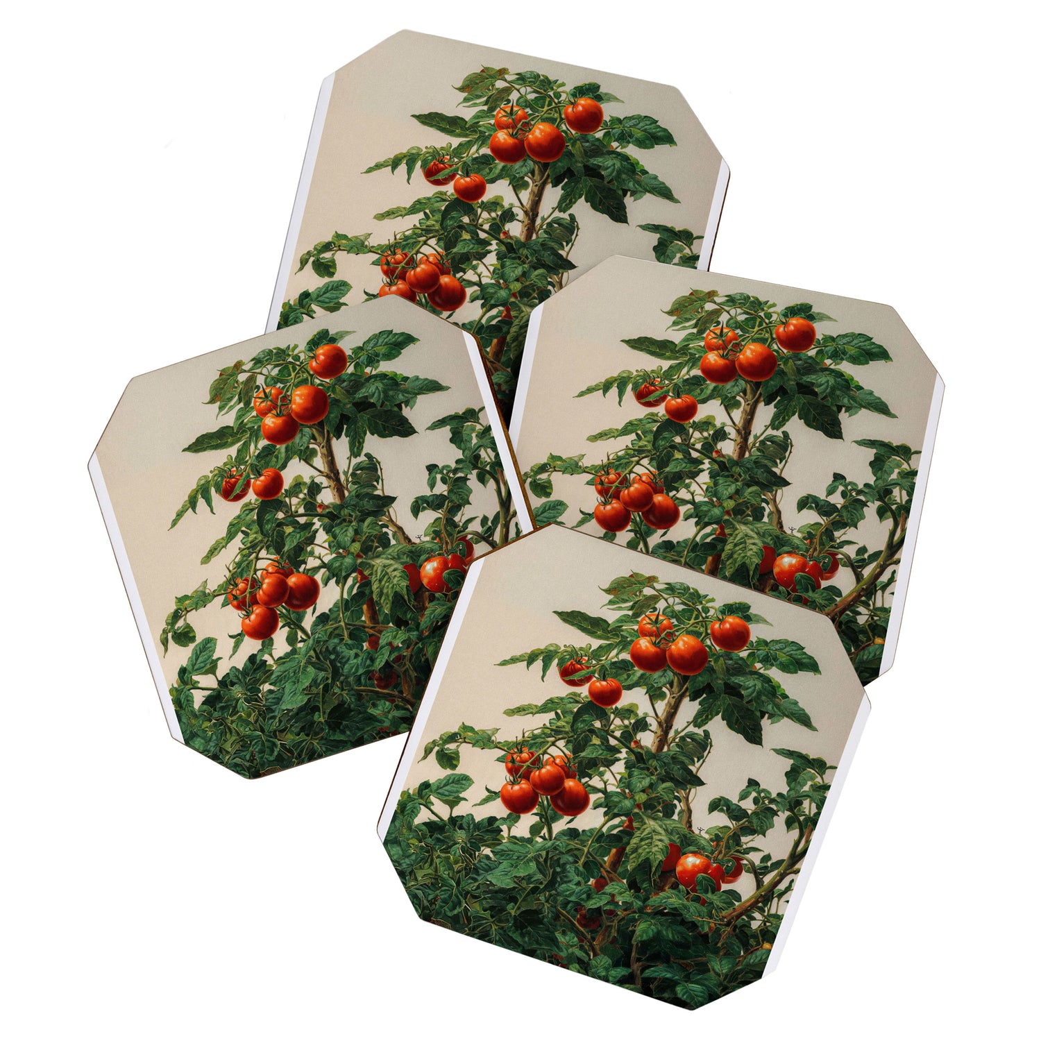 Japandi Wall Art Tomato Girl Summer Japanese Art Botanical Wall Art Sage Green Poster Maximalist Art Coaster Gallery Image 1