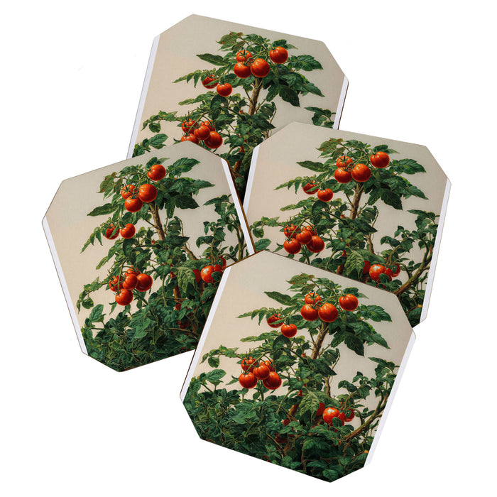 Japandi Wall Art Tomato Girl Summer Japanese Art Botanical Wall Art Sage Green Poster Maximalist Art Coaster Gallery Image 1