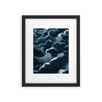 Japandi Wall Art Wabi Sabi Print Mid century Modern Navy Blue Art Minimalist Japanese Art Ocean art  Framed Art Print Gallery Image 5