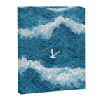 Japanese Art Bird Art Navy Blue Wall Art Japandi Poster Mid century Ocean Wall art Wabi Sabi Print Canvas Print Gallery Image 6