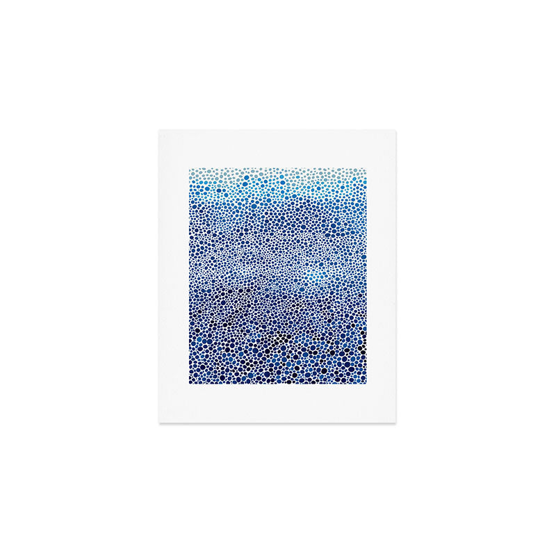 Japanese Art Navy Blue Wall Art Polkadot Abstract Print maximalist Wall Art Wabi Sabi Poster Art Print Gallery Image 1