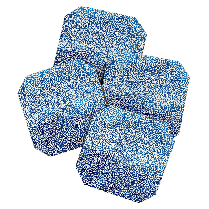 Japanese Art Navy Blue Wall Art Polkadot Abstract Print maximalist Wall Art Wabi Sabi Poster Coaster Gallery Image 1