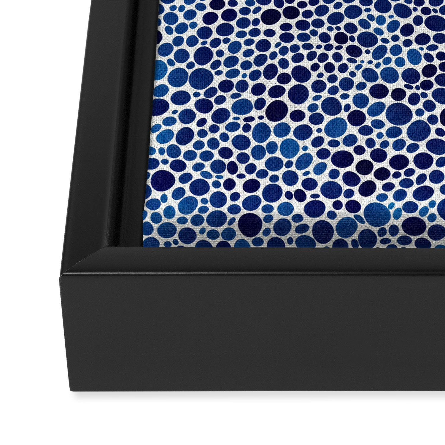 Japanese Art Navy Blue Wall Art Polkadot Abstract Print maximalist Wall Art Wabi Sabi Poster Framed Canvas Print Gallery Image 3