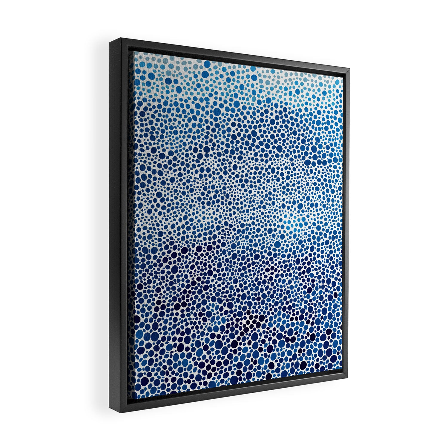 Japanese Art Navy Blue Wall Art Polkadot Abstract Print maximalist Wall Art Wabi Sabi Poster Framed Canvas Print Gallery Image 2
