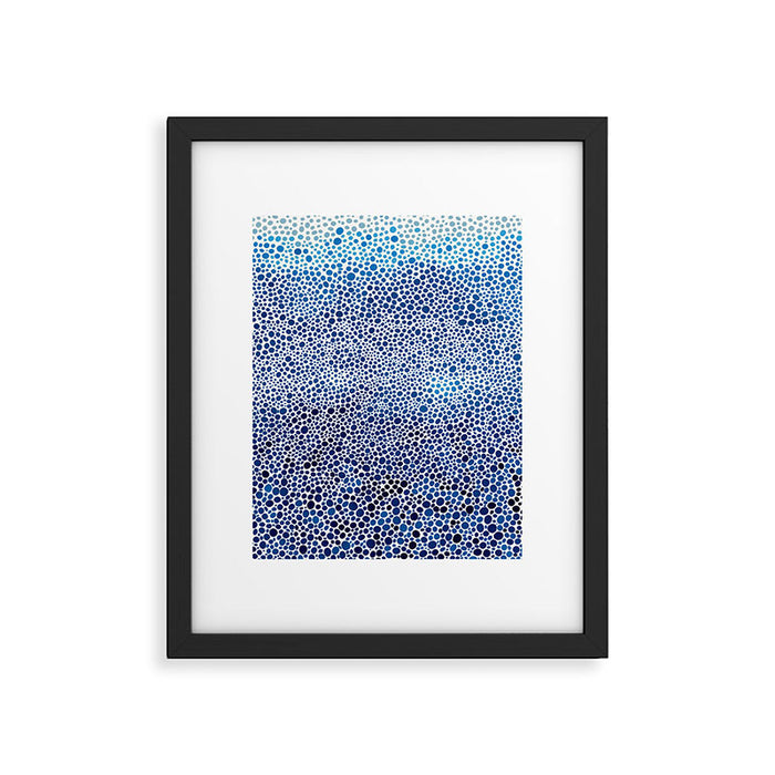 Japanese Art Navy Blue Wall Art Polkadot Abstract Print maximalist Wall Art Wabi Sabi Poster Framed Art Print Gallery Image 1