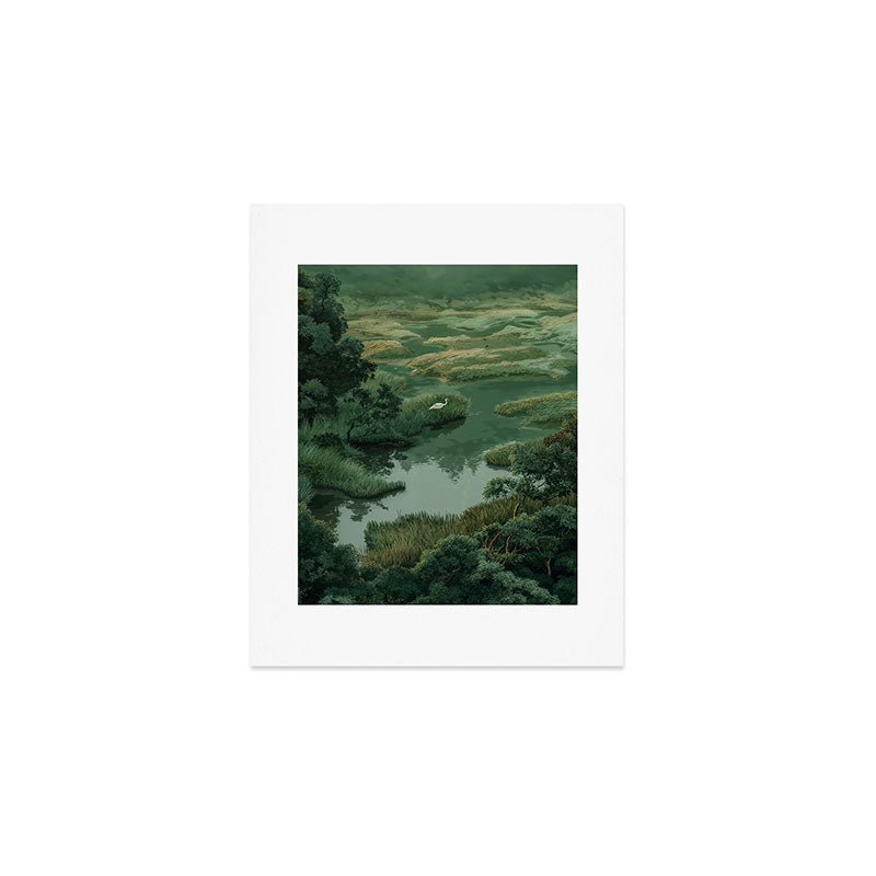 Japanese Forest Painting Sage Green Wall Art Wabi Sabi Wall Art Minimalist Japanese Poster Art Print Gallery Image 1