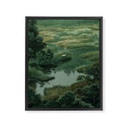 Japanese Forest Painting Sage Green Wall Art Wabi Sabi Wall Art Minimalist Japanese Poster Framed Canvas Print Gallery Image 6