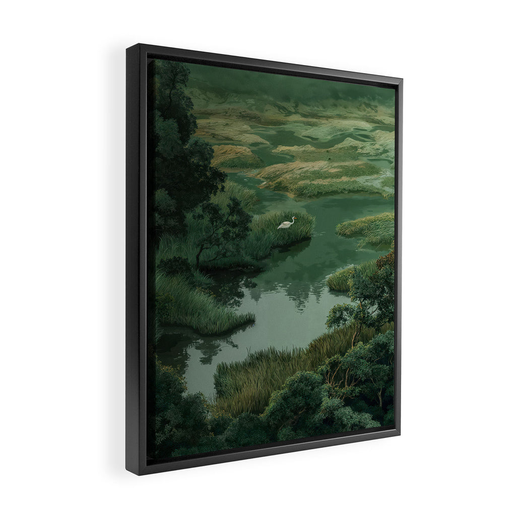 Japanese Forest Painting Sage Green Wall Art Wabi Sabi Wall Art Minimalist Japanese Poster Framed Canvas Print Gallery Image 2