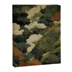 Japanese green Forest Painting Autumn Art Japandi Wall Art maximalist Art Nouveau Botanical Print Canvas Print Gallery Image 6