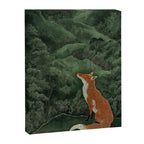 Japanese Painting Botanical Wall Art Japanese Art Green Poster Fox Art Wabi Sabi Minimalist Art  Canvas Print Gallery Image 6