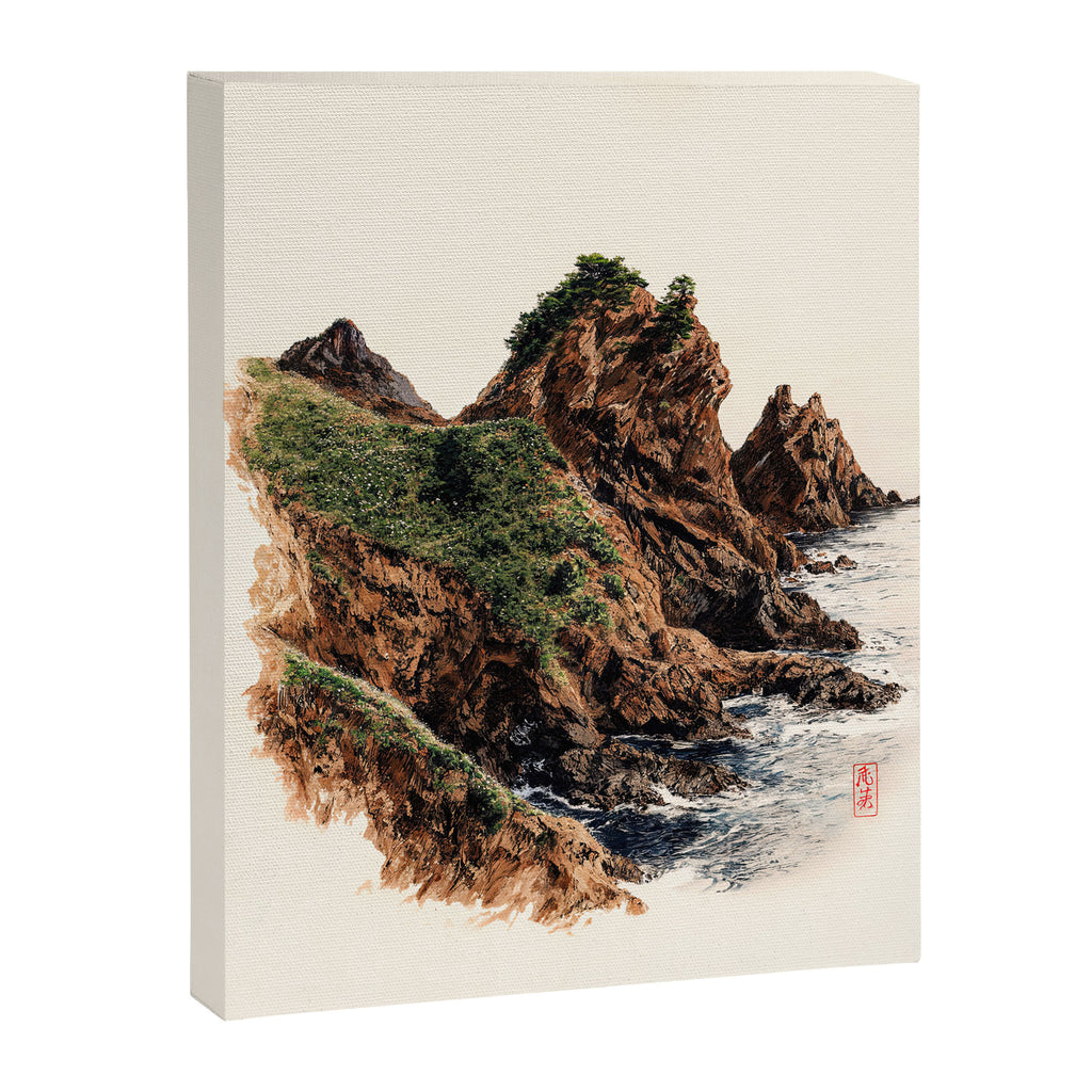 Japanese Painting coastal japandi Art Sage Green Poster Japanese Wall Art Maximalist Wall Art Canvas Print Gallery Image 6