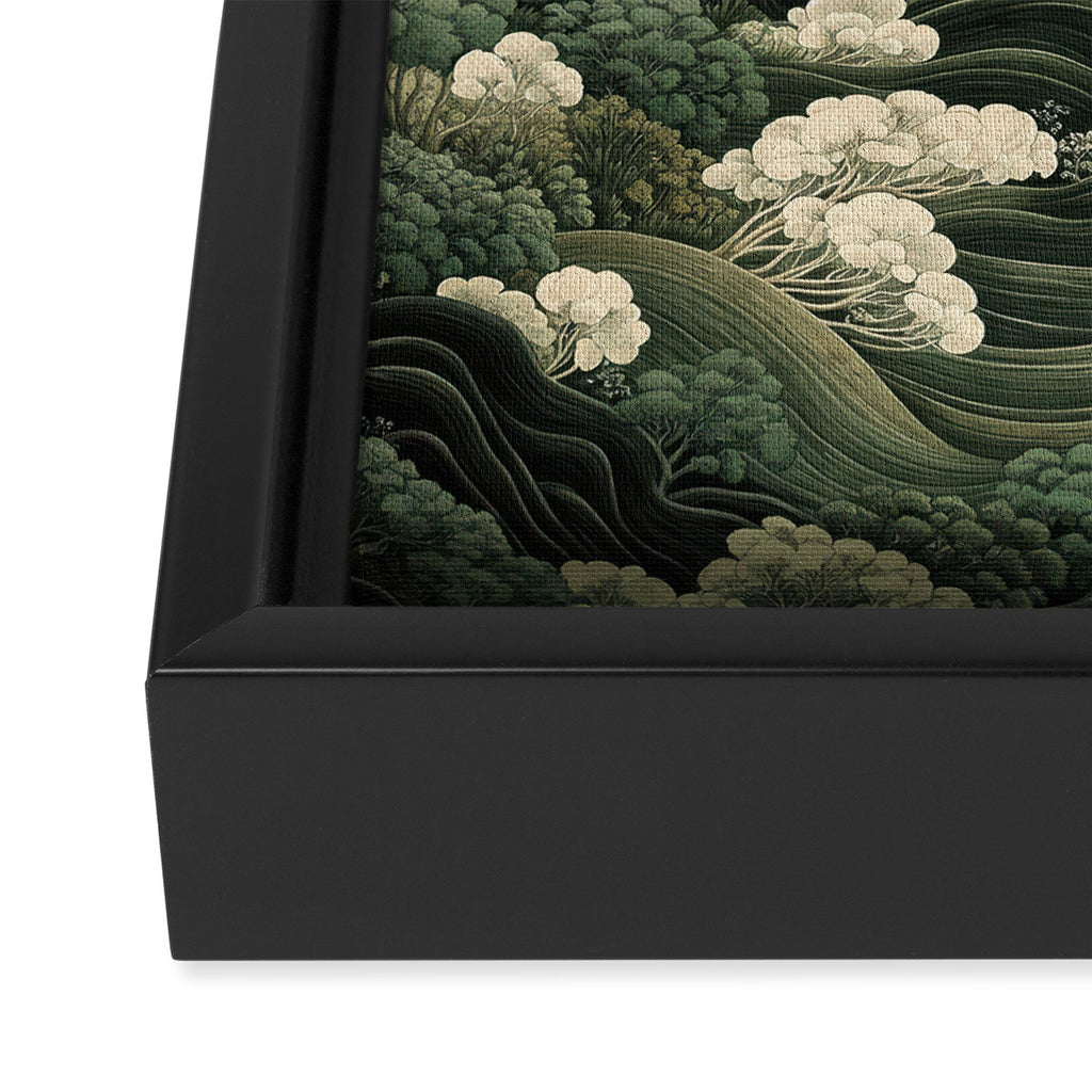 Japanese Painting Green Forest Art Dopamine Decor Wabi Sabi Art Maximalist Wall Art Japandi Art Framed Canvas Print Gallery Image 3
