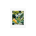 Japanese Painting Maximalist Art Outdoor Poster Sage Green Polkadot Pattern Botanical Wall Art Art Print Gallery Image 1