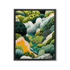 Japanese Painting Maximalist Art Outdoor Poster Sage Green Polkadot Pattern Botanical Wall Art Framed Canvas Print Gallery Image 6