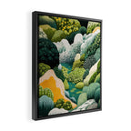 Japanese Painting Maximalist Art Outdoor Poster Sage Green Polkadot Pattern Botanical Wall Art Framed Canvas Print Gallery Image 2