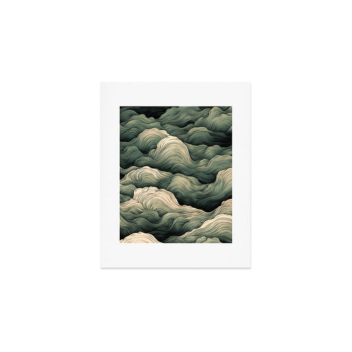 Japanese Painting Wabi Sabi Art Sage Green Decor Japandi Art Minimalist Wall Art Art Print Gallery Image 1