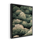 Japanese Painting Wabi Sabi Art Sage Green Decor Japandi Art Minimalist Wall Art Framed Canvas Print Gallery Image 2