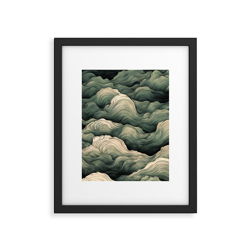 Japanese Painting Wabi Sabi Art Sage Green Decor Japandi Art Minimalist Wall Art Framed Art Print Gallery Image 5