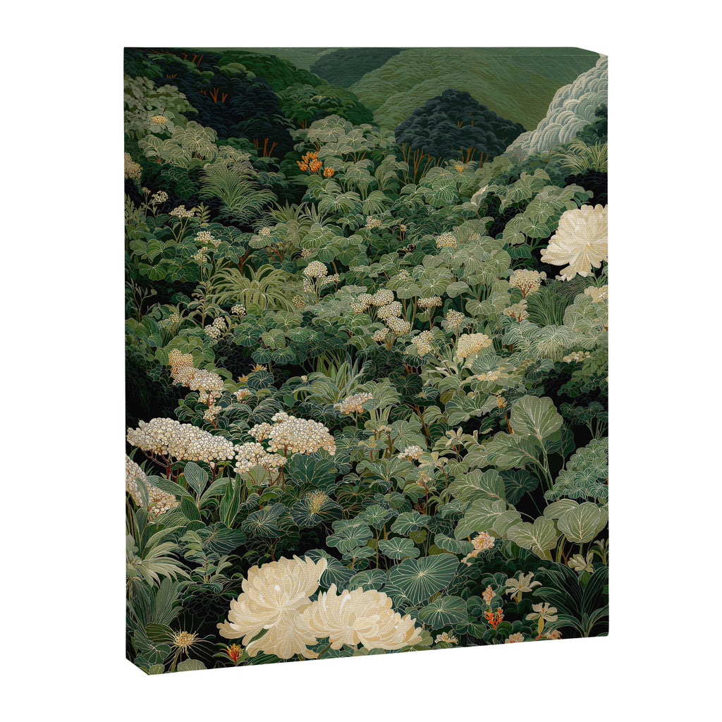 Japanese Wall Art Flower Poster maximalist wall art floral Japandi Wall Art botanical Sage Green Art Canvas Print Gallery Image 6
