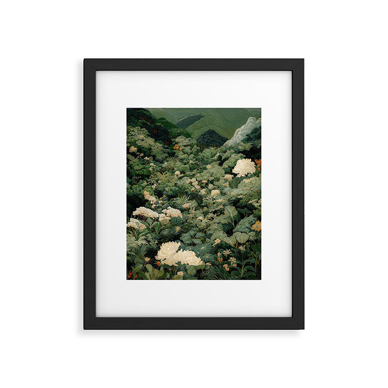 Japanese Wall Art Flower Poster maximalist wall art floral Japandi Wall Art botanical Sage Green Art Framed Art Print Gallery Image 5