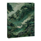 Japanese Wall Art Maximalist Forest Fox Print Japandi Art Sage Green Botanical Wabi Sabi Painting Canvas Print Gallery Image 6