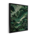 Japanese Wall Art Maximalist Forest Fox Print Japandi Art Sage Green Botanical Wabi Sabi Painting Framed Canvas Print Gallery Image 2