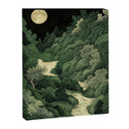 Japanese Wall Art Maximalist Moon Print japandi Art Wabi Sabi Painting Sage Green dopamine decor Canvas Print Gallery Image 6