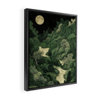 Japanese Wall Art Maximalist Moon Print japandi Art Wabi Sabi Painting Sage Green dopamine decor Framed Canvas Print Gallery Image 2