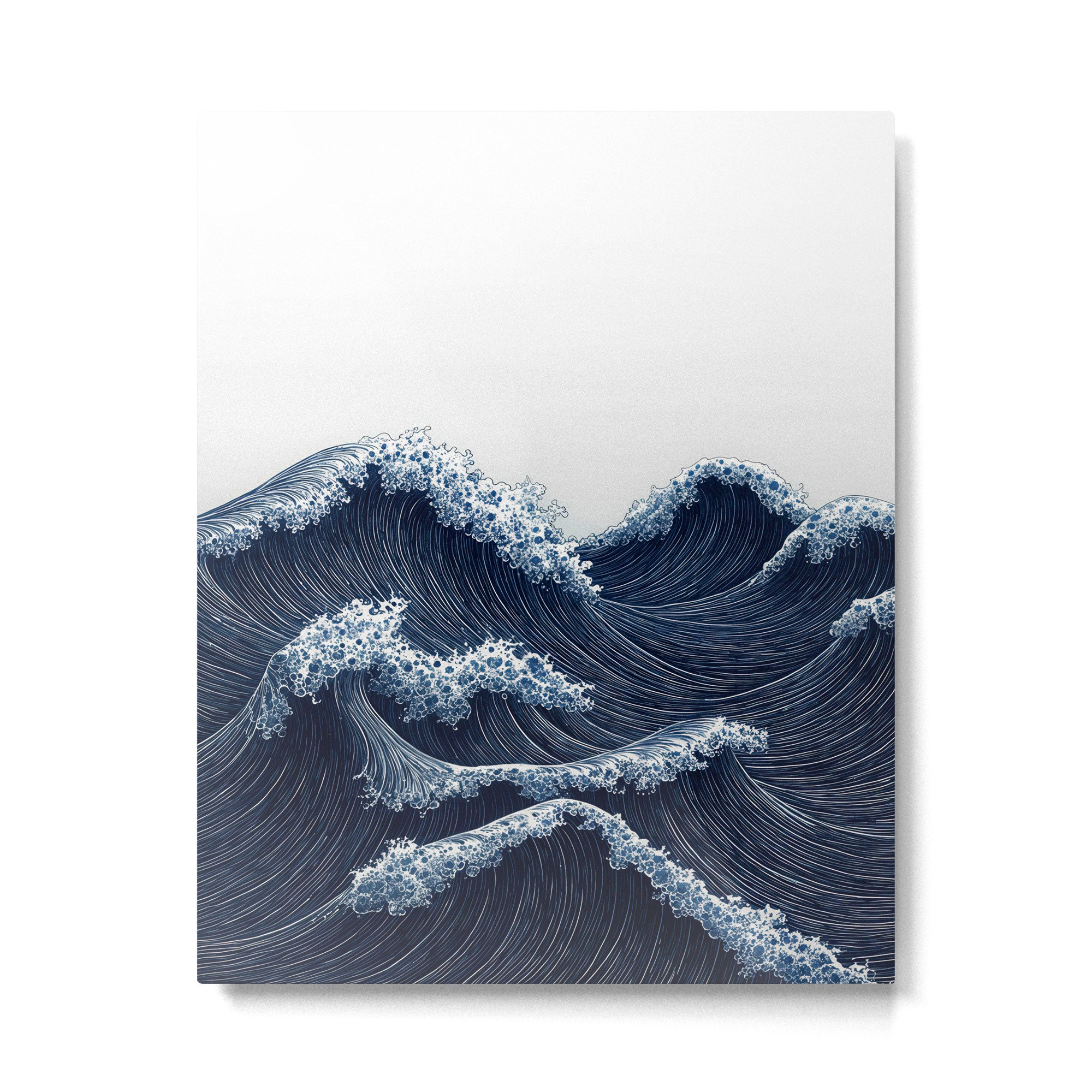 Japanese Wall Art Wave Poster Ocean Wall Art Minimalist Print Blue Japandi Art Wabi Sabi Painting Metal Print Gallery Image 4