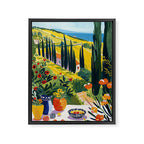 Matisse Painting Mediterranean House with Vibrant Colors and Serene Landscape Framed Canvas Print Gallery Image 6