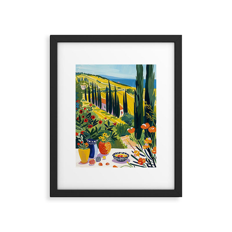Matisse Painting Mediterranean House with Vibrant Colors and Serene Landscape Framed Art Print Gallery Image 5