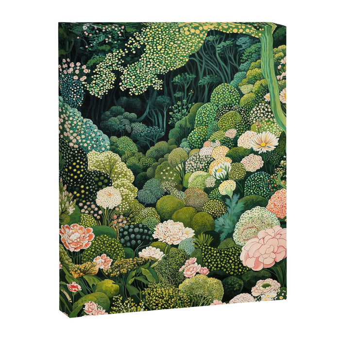 Maximalist Art Botanical Poster Flower Print Polkadot Pattern Floral Art Forest Wall Art Pastel Art Canvas Print Gallery Image 1