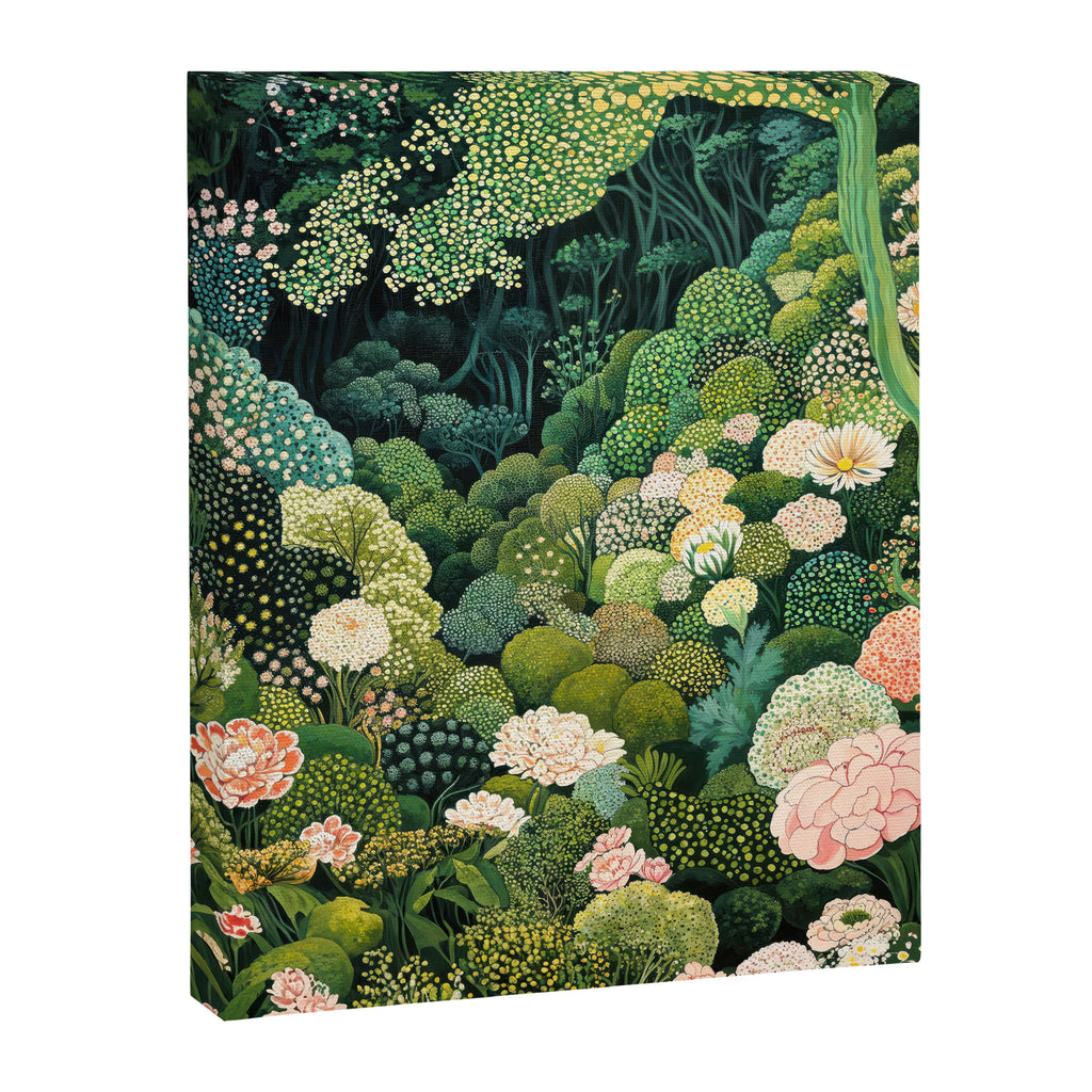 Maximalist Art Botanical Poster Flower Print Polkadot Pattern Floral Art Forest Wall Art Pastel Art Canvas Print Gallery Image 6