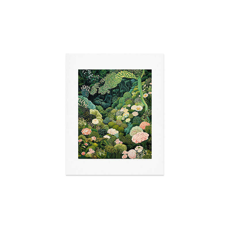Maximalist Art Botanical Poster Flower Print Polkadot Pattern Floral Art Forest Wall Art Pastel Art Art Print Gallery Image 1