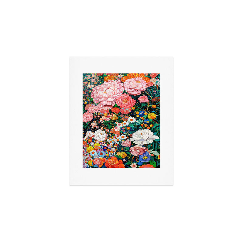 Maximalist Botanical Wall Art Floral Poster Flower Print Dopamine Decor Pink Art Japanese Painting Art Print Gallery Image 1