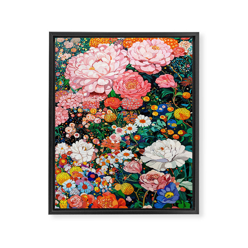 Maximalist Botanical Wall Art Floral Poster Flower Print Dopamine Decor Pink Art Japanese Painting Framed Canvas Print Gallery Image 6