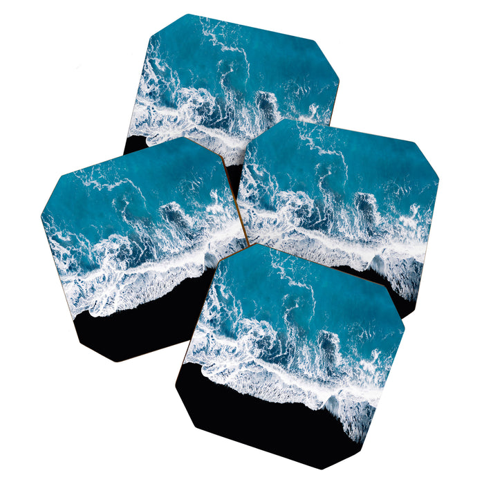Minimalism Is Waves In Iceland  - Landscape Photography Coaster Gallery Image 1
